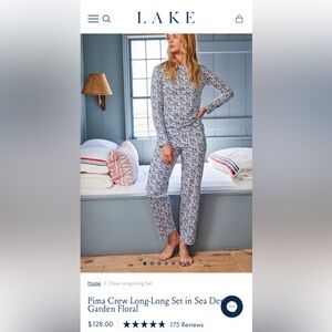 Floral Navy and White Pajama Set